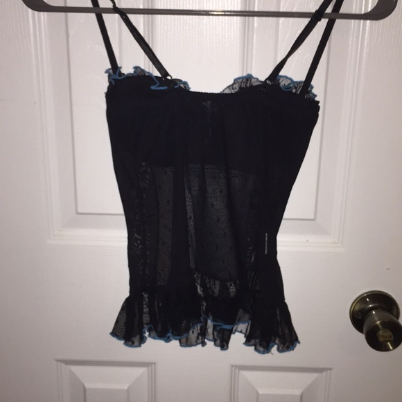 Black and teal lingerie top - Picture 3 of 3